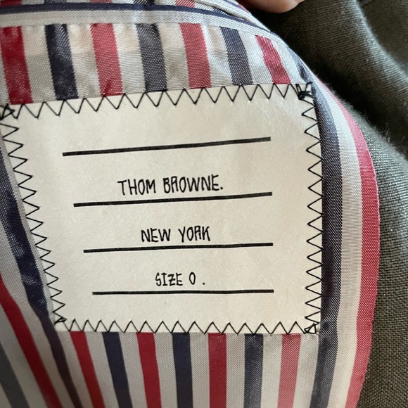 Thom Browne linen blend blazer sportcoat. Size 0 (equivalent to sizes 36-38). - Picture 5 of 15